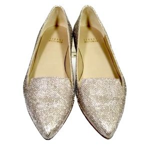 🏷️ NWT Platinum Gold Sparkly Pointed Toe Flats